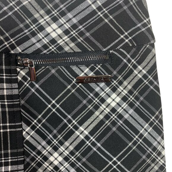 black and white  mini plaid skirt size 9 Le Grenier - Picture 3 of 12